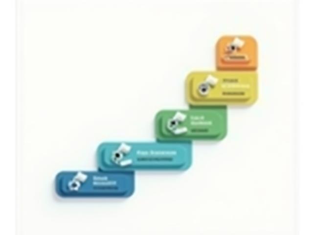 Illustration of a learning path with various finance related icons